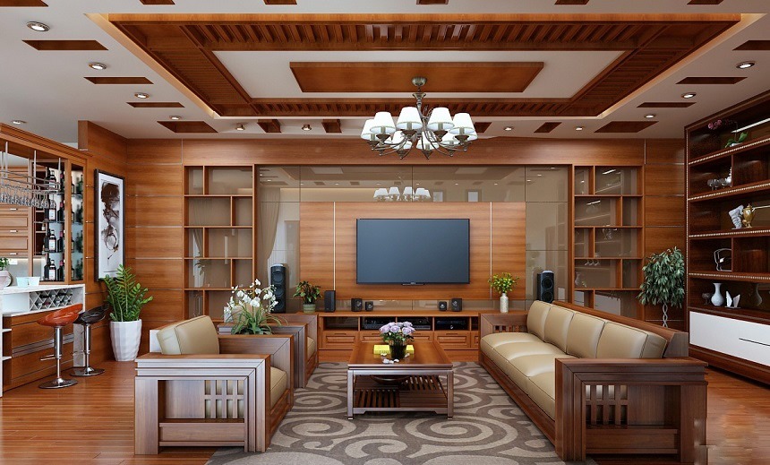 Thiết kế nội thất nhà phố đẳng cấp, sang trọng với nội thất gỗ tự nhiên