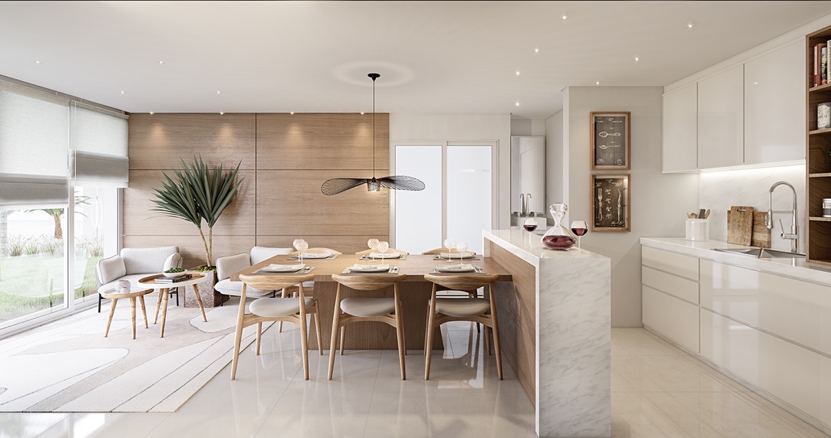 Thiết kế nội thất căn bếp theo phong cách Modern Elegance