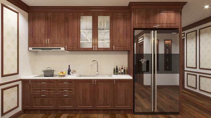 báo giá tủ bếp gỗ tự nhiên chữ l