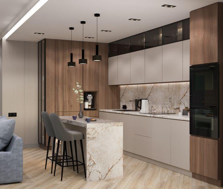mẫu tủ bếp gỗ công nghiệp hiện đại