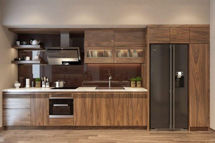 Giá tủ bếp gỗ óc chó