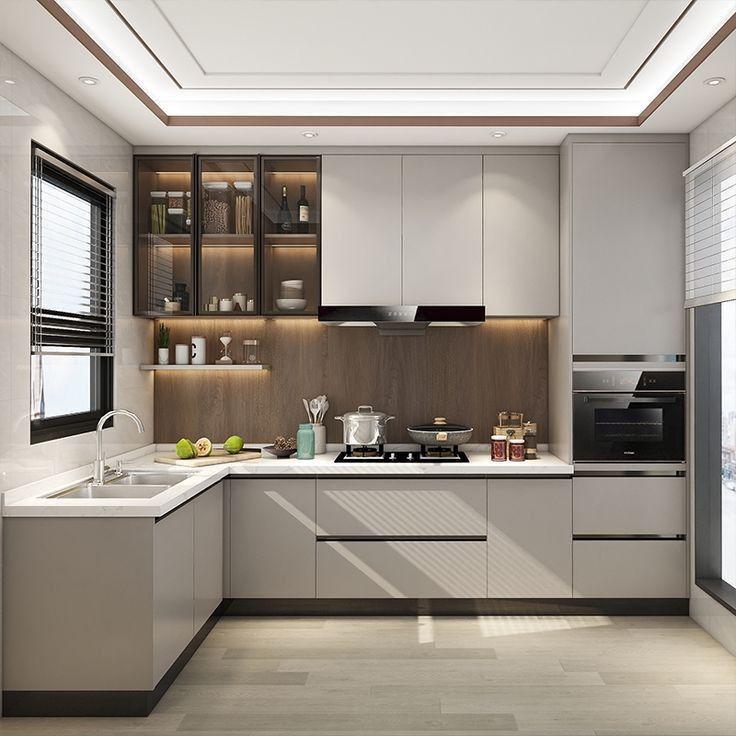 Tủ bếp chữ L cho chung cư nhỏ (diện tích bếp 5–8m²) Thiết Kế Nội Thất Tủ Bếp Chuẩn Phong Cách Tối Ưu Diện Tích Nhỏ