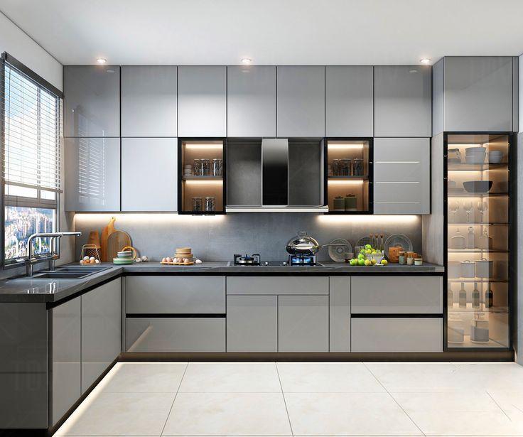 Tủ bếp chữ L cho chung cư nhỏ (diện tích bếp 5–8m²) Giá tủ bếp gỗ công nghiệp