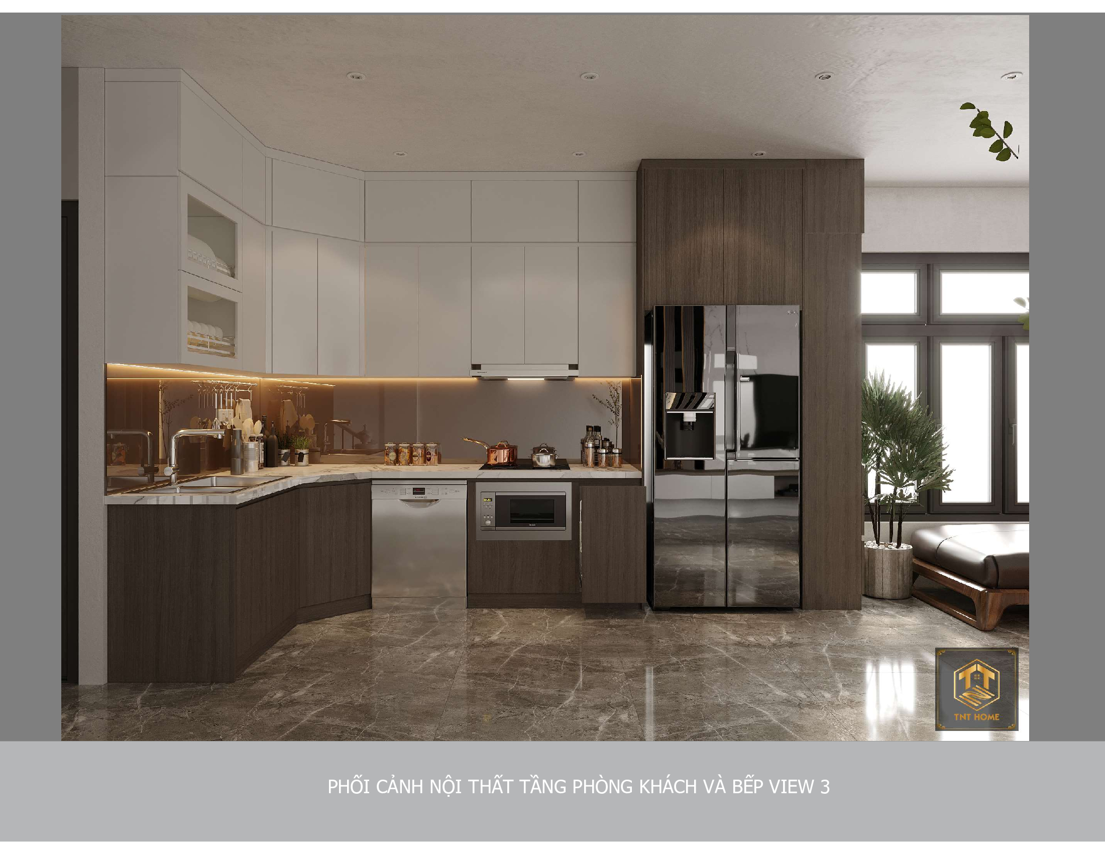 Tủ bếp chữ L cho nhà phố đang cải tạo (bếp 8–15m²)