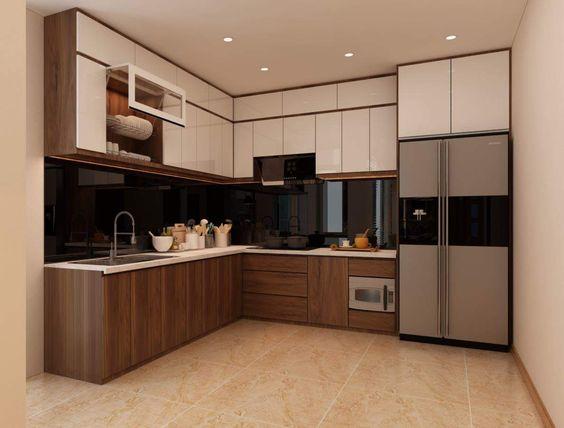 Mẫu tủ bếp gỗ công nghiệp hiện đại