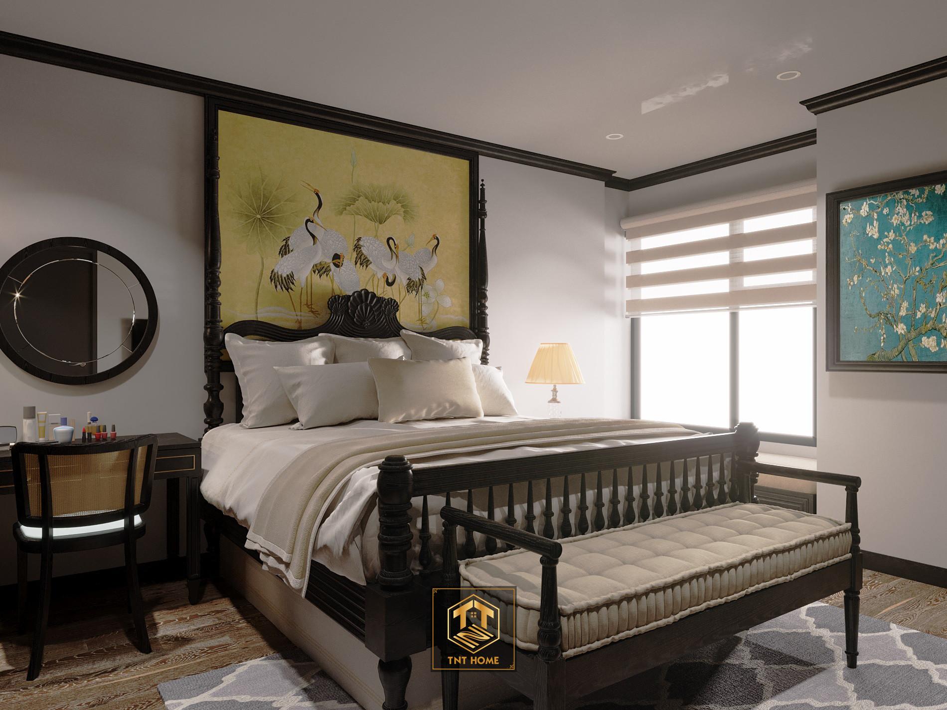 Giường ngủ phong cách Indochine