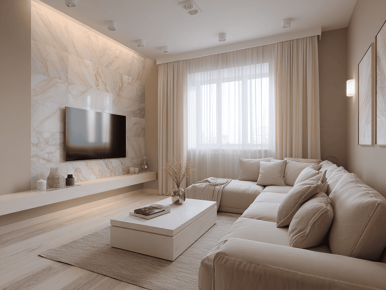 Cách bố trí phòng khách chung cư sang trọng (Luxury nhẹ)