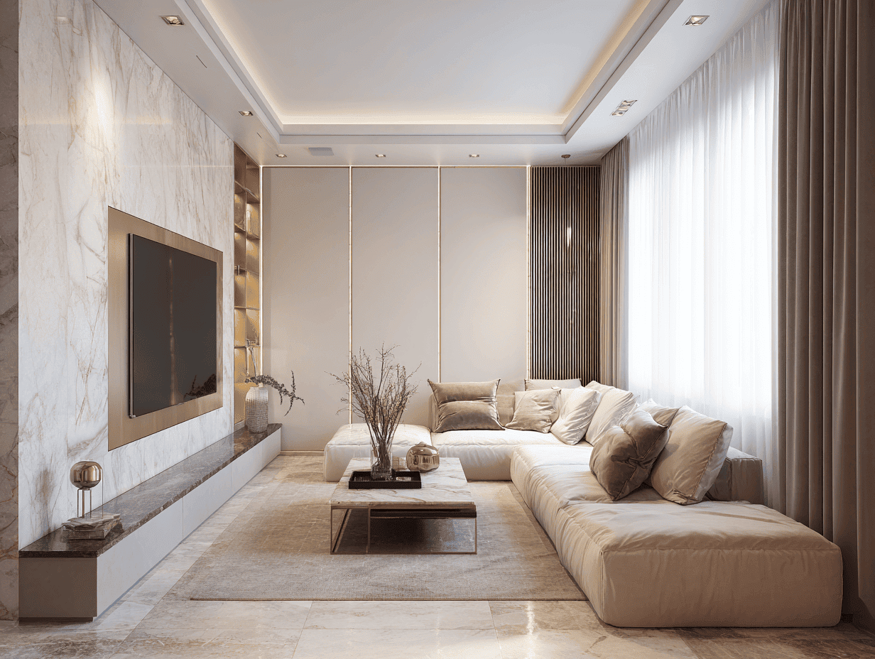 Cách bố trí phòng khách chung cư sang trọng (Luxury nhẹ)