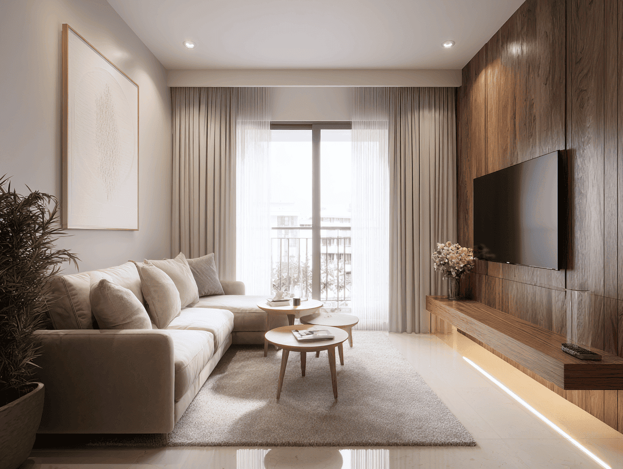 thiết kế nội thất phòng khách chung cư 30m2