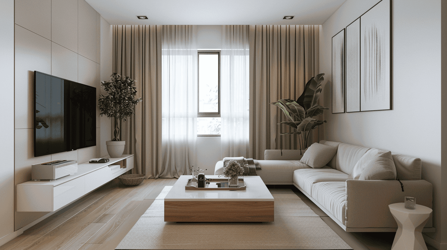 Thiết kế phòng khách chung cư diện tích 20m2