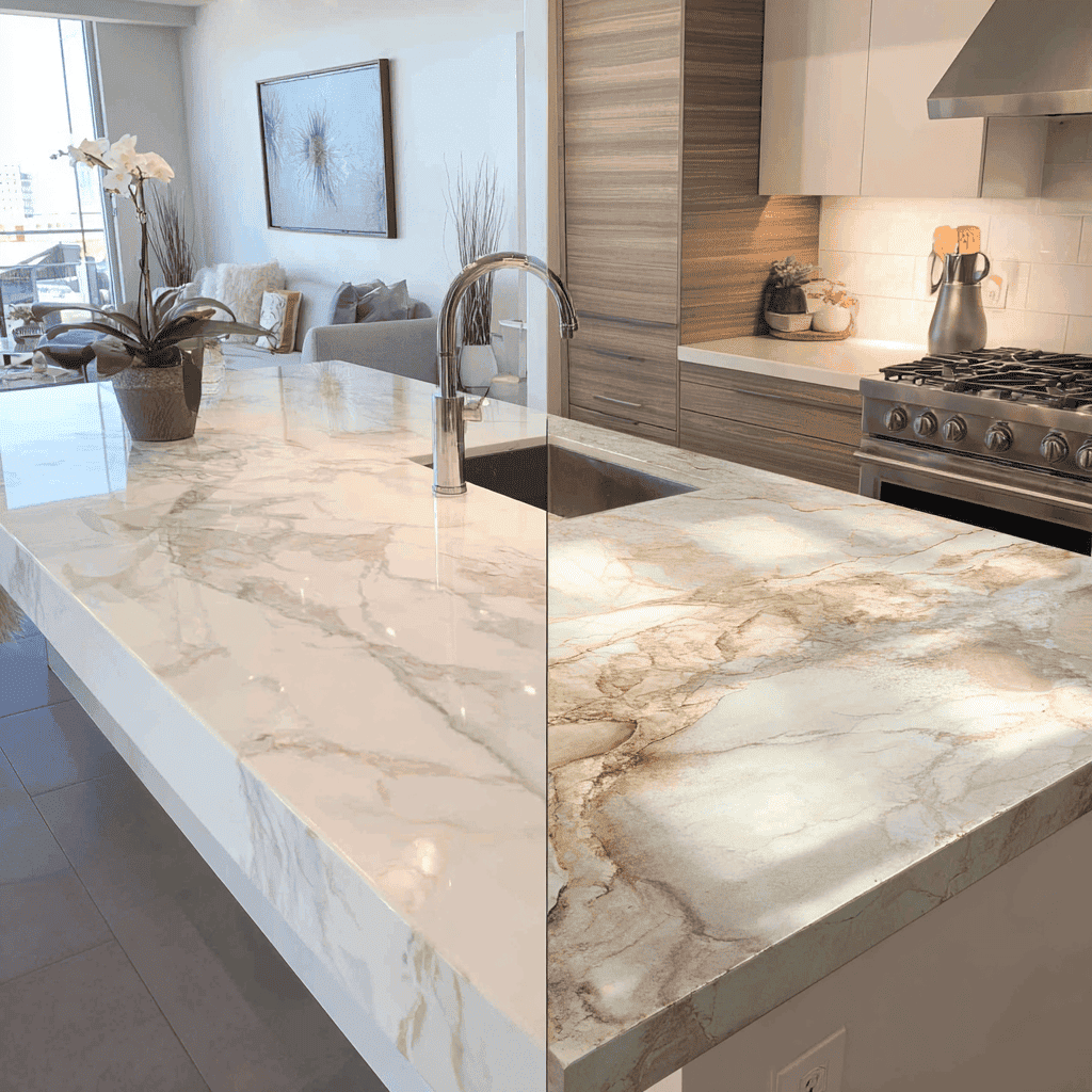 Split Countertop Xu hướng thiết kế nội thất chung cư 2025 - 2026