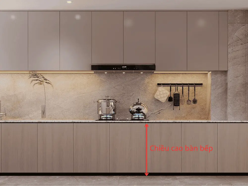 Kích thước chiều cao bàn bếp