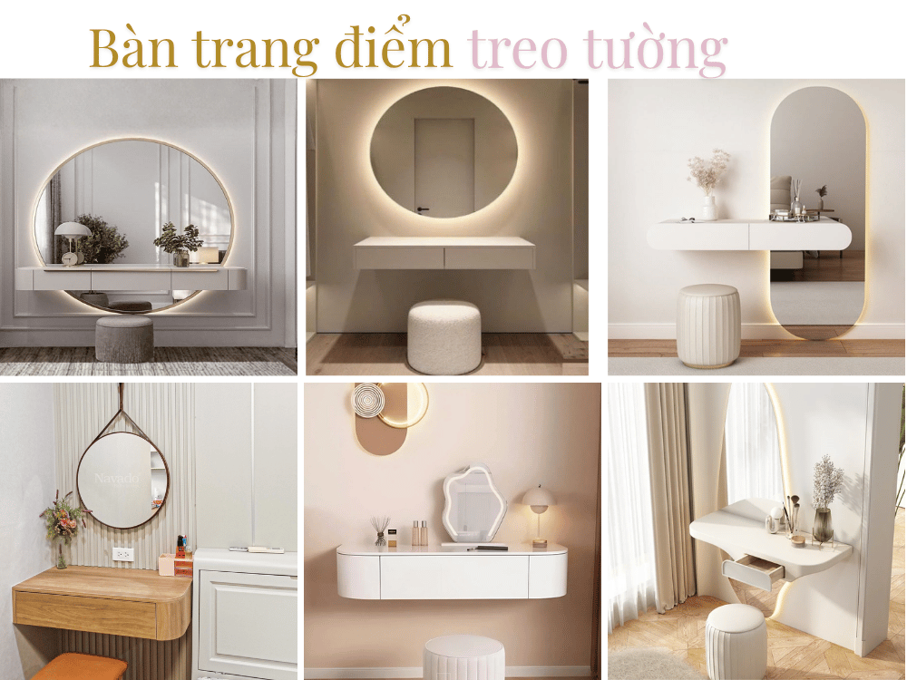 Mẫu bàn trang điểm treo tường tiết kiệm diện tích