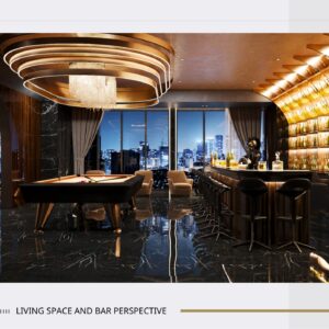 Thiết Kế Nội Thất Penthouse Tầng 22 Phong Cách Luxury Dark